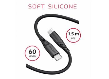 SWISSTEN DATOVÝ KABEL SOFT SILICONE USB-C / USB-C 1,5 M 60W ČERNÝ