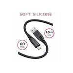 SWISSTEN DATOVÝ KABEL SOFT SILICONE USB / LIGHTNING 1,5 M 60W ČERNÝ