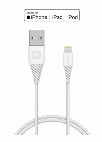 SWISSTEN DATOVÝ KABEL TPE USB / LIGHTNING MFi 1,2 M BÍLÝ