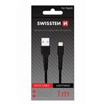 SWISSTEN DATOVÝ KABEL USB / LIGHTNING 1,0 M ČERNÝ