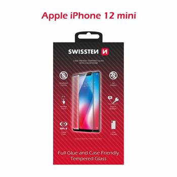 SWISSTEN OCHRANNÉ SKLO CASE FRIENDLY APPLE IPHONE 12 mini ČERNÉ