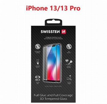 SWISSTEN OCHRANNÉ SKLO ULTRA DURABLE 3D APPLE IPHONE 13/13 Pro ČERNÉ