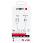 SWISSTEN OTG ADAPTÉR TEXTILE LIGHTNING (samec) / USB-A (samice) 0,12 M BÍLÝ