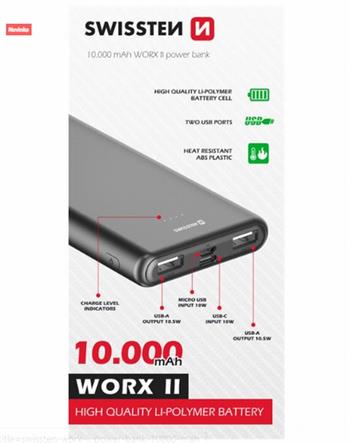 SWISSTEN POWER BANK WORX II 10000 mAh