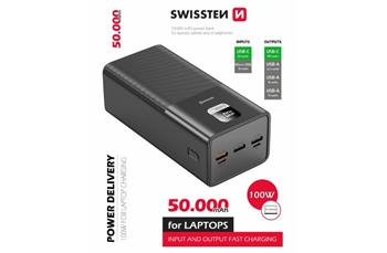 SWISSTEN POWER LINE POWER BANK 50000 mAh 100W POWER DELIVERY BLACK