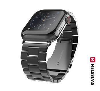 SWISSTEN REMÍNEK PRO APPLE WATCH KOVOVÝ 42-44 mm CERNÝ