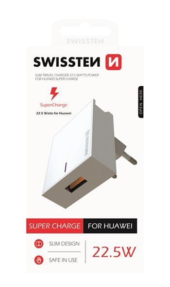 SWISSTEN SÍŤOVÝ ADAPTÉR PRO HUAWEI SUPER FAST CHARGE 22,5W BÍLÝ