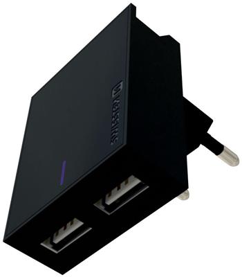 Swissten Síťový Adaptér Smart Ic 2X Usb 3A Power Černý