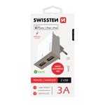 SWISSTEN SÍŤOVÝ ADAPTÉR SMART IC, CE 2x USB 3 A POWER BÍLÝ + DATOVÝ KABEL SWISSTEN USB / LIGHTNING MFi 1,2 M BÍLÝ