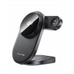 SWISSTEN SKLÁDACÍ BEZDRÁTOVÁ Qi2 NABÍJEČKA MagBase 3v1 ČERNÁ (kompatibilní s MagSafe)