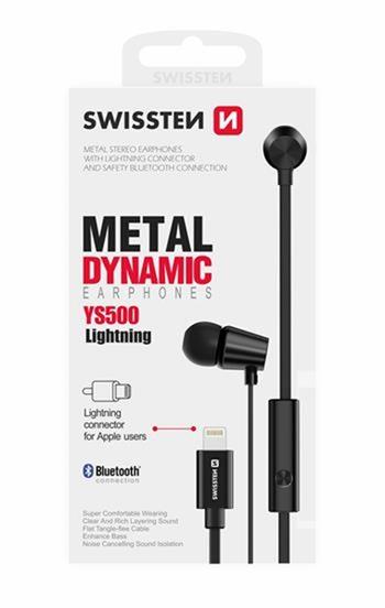 SWISSTEN SLUCHÁTKA EARBUDS DYNAMIC LIGHTNING YS500 ČERNÝ