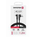 SWISSTEN TEXTILNÍ DATOVÝ KABEL ARCADE USB / LIGHTNING 1,2 M ČERNÝ