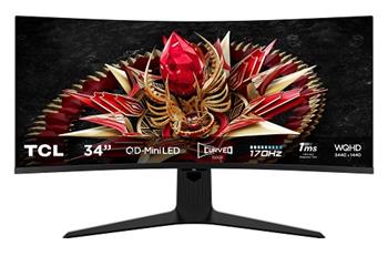 TCL LCD herní 34R83Q 34" zakřivený Mini LED/VA/3840×1440@170Hz/1ms/1400cd/2xHDMI/DP/4xUSB/USB-C/Repro/Pivot/VESA