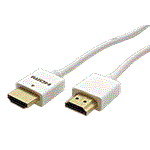 Tenký High Speed HDMI kabel s Ethernetem, 0,5m, bílý