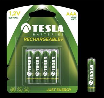 Tesla AAA RECHARGEABLE+ nabíjecí Ni-MH 800mAh, 4 ks