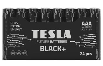 TESLA BLACK+ alkalická baterie AAA (LR03, mikrotužková, fólie) 24 ks