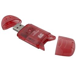 Titanum TA101R Čtečka karet SDHC/MiniSDHC/MicroSDHC/RS/MM USB 2.0, červená