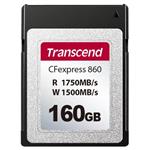 Transcend 160GB CFexpress 860 NVMe PCIe Gen3 x2 (Type B) paměťová karta, 1750MB/s R, 1500MB/s W