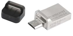 Transcend 16GB JetFlash 880, USB 3.0, microUSB, stříbrný kov, OTG
