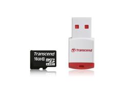 Transcend 16GB microSDHC (Class 10) paměťová karta (s USB adaptérem)