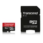 Transcend 16GB microSDHC UHS-I 400x Premium (Class 10) paměťová karta (s adaptérem)