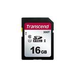 Transcend 16GB SDHC300T UHS-I U1 (Class 10) 3D TLC paměťová karta, 95MB/s R, 10MB/s W, černá