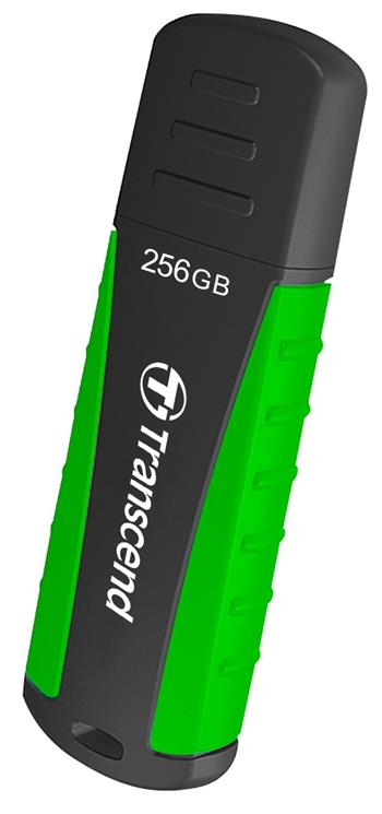 Transcend 256GB JetFlash 810 USB 3.1 (Gen 1) flash disk, černo/zelený, odolá nárazu, tlaku, prachu i vodě