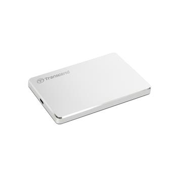 TRANSCEND 2TB StoreJet 25C3S, 2.5", USB-C (3.1 Gen 1) Stylový externí hard disk, ultra-tenký, stříbrný