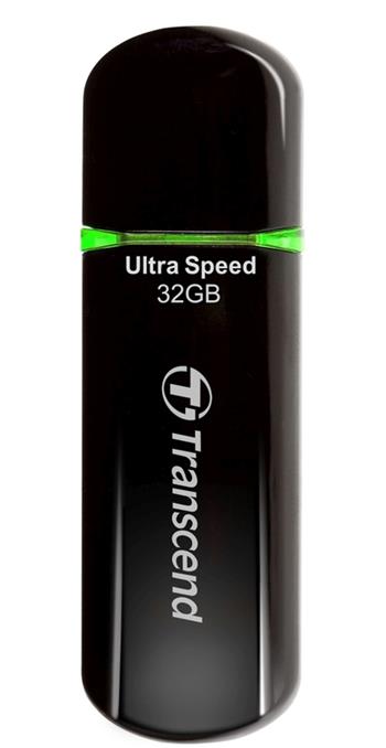 Transcend 32GB JetFlash 600, USB 2.0 flash disk, MLC, černo/zelený, LED indikace, vysokorychlostní, 32MB/s R, 12MB/s W