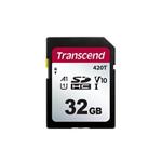 Transcend 32GB SDHC420T UHS-I U1 (Class 10) V10 A1 3K P/E 3D TLC paměťová karta, 100MB/s R, 85MB/s W, černá