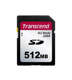 Transcend 512MB SD220I MLC průmyslová paměťová karta (SLC Mode), 22MB/s R,20MB/s W, černá
