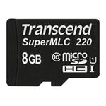 Transcend 8GB microSDHC220I UHS-I U1 (Class 10) SuperMLC průmyslová paměťová karta, 80MB/s R, 45MB/s W, černá