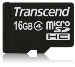 Transcend Micro SDHC karta 16GB Class 4 + Adaptér