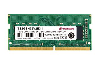 Transcend paměť 16GB Industrial ECC SODIMM DDR4 3200 1Rx8 2Gx8 CL22 1.2V