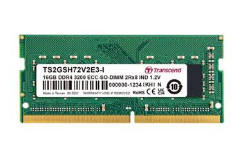 Transcend paměť 16GB Industrial ECC SODIMM DDR4 3200 1Rx8 (2Gx8)x9 CL22 1.2V