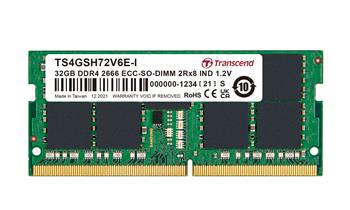 Transcend paměť 32GB Industrial ECC SODIMM DDR4 2666 2Rx8 2Gx8 CL19 1.2V