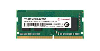 Transcend paměť 4GB SODIMM DDR4 3200 1Rx16 512Mx16 CL22 1.2V