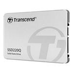 TRANSCEND SSD220Q 1TB SSD disk 2.5'' SATA III 6Gb/s, QLC, Aluminium casing, 550MB/s R, 500MB/s W, stříbrný