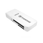 Transcend USB čtečka paměťových karet, bílá - SD, SDHC, microSD, microSDHC