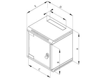 Triton 10" rozvaděč jednodílný 6U/260mm, plechové dveře