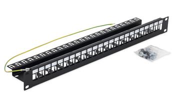 Triton 19' modulární patch panel 1U pro max. 24ks keystone,otvor 14,8x17,5mm , šedý