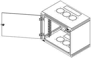 Triton 19' rozvaděč jednodílný 15U/600mm vylamovací otvor pro ventilátor RAL7035