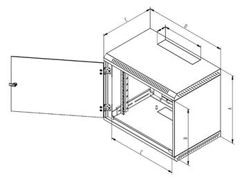 Triton 19" rozvaděč jednodílný 18U/500mm plechové dveř