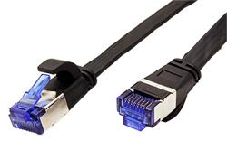 U/FTP patchkabel kat. 6a, plochý, 1,5m, černý