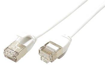 U/FTP patchkabel kat. 7, s konektory RJ45, LSOH, tenký, 3m, bílý