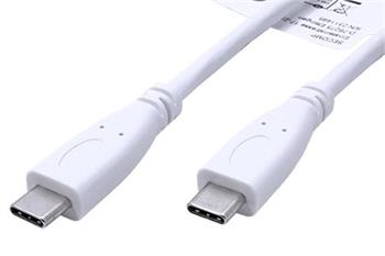 USB 10Gbps (3.2 gen 2) kabel USB C(M) - USB C(M), PD 100W, 0,5m, bílý