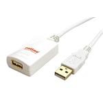 USB 2.0 aktivní prodlužovací kabel, 5m, bílý