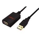 USB 2.0 aktivní prodlužovací kabel, 5m, černý