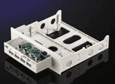 USB 2.0 Hub, 4porty, interní 3.5'' + redukce na 5.25''