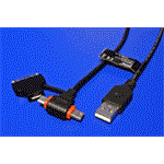USB 2.0 kabel 3 v 1 microUSB B(M)/miniUSB 5pinB(M)/Apple 1m
